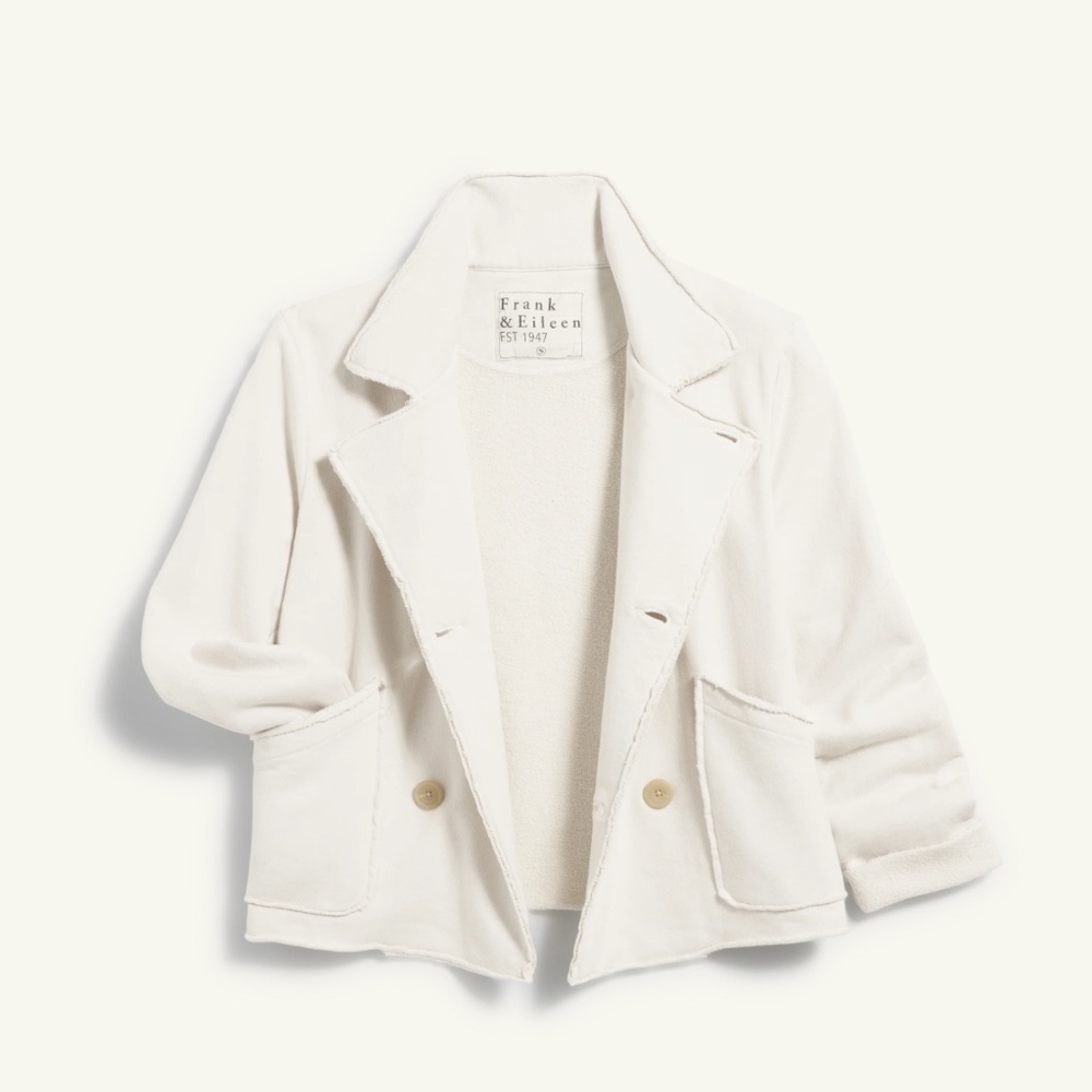 MINI BELFAST Cropped Sweatshirt Peacoat in Vintage White NWT in Size XS